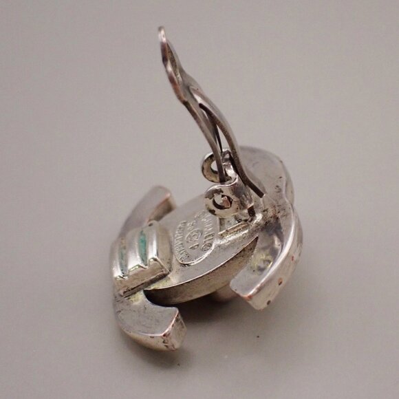 CHANEL CC Logo Button Earrings 96P Clip-On Silver-Plated France Vintage 85RL396 - Picture 11 of 16
